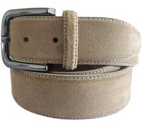 QUAMOD Cinturón de ante para mujer y hombre, cinturón de cuero de ante de alta calidad unisex de 3,5-4 cm (35-40 mm) de ancho, cinturón de ante con caja de regalo, producción respetuosa con el medio