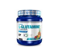 Quamtrax Nutrition - L-Glutamine Powder (L-Glutamina Kyowa®) - 400 g - Sabor Blue Tropic - Recuperación muscular, apoyo inmunológico y apoyo digestivo