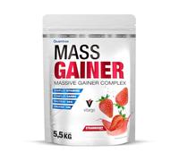 Quamtrax Nutrition - Mass Gainer (Ganador de Masa Muscular) - 5,5 kg - Sabor Fresa - Aumento de masa muscular, alto contenido en proteínas y carbohidratos, apoyo en la recuperación