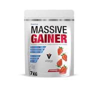 Quamtrax Nutrition - Massive Gainer Premium (Ganador de Masa Muscular) - 7 kg - Sabor Fresa - Ganancia muscular, alto contenido calórico y recuperación