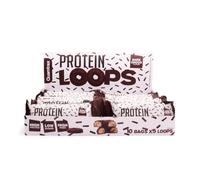 Quamtrax Nutrition - Protein LOOPS - Caja de 10 uds - Sabor Dark Choco - Snack proteico, sin azúcares añadidos y crujiente.