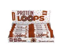 Quamtrax Nutrition - Protein LOOPS - Caja de 10 uds - Snack proteico, sin azúcares añadidos y crujiente. (10, Chocolate con leche)