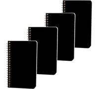 Quanerba Bloc de Notas Espiral A7 [Pack de 4], Cuaderno de notas Tapa Blanda, Espiral Cuadernos para Diarios, Escolar Escribir, Diario de Viaje Libreta, 3x5 Inches, 120 Páginas/60 Hojas, Negro