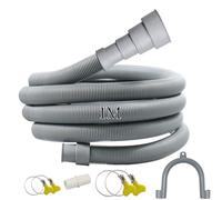 Quanerba Kit Manguera Desagüe 1m/2m/3m Extensible, Universal para Lavadoras+Lavavajillas - Incluye Adaptadores/Abrazaderas, Alta Resistencia, Fácil Instalación (1M)