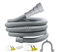 Quanerba Kit Manguera Desagüe 1m/2m/3m Extensible, Universal para Lavadoras+Lavavajillas - Incluye Adaptadores/Abrazaderas, Alta Resistencia, Fácil Instalación (3M)