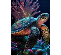QUANMAITONG Pintura de diamantes para adultos, diseño de tortuga con diamantes para adultos, cuadro de pintura de damas, pintura de pared, pintura para adultos, pintura de diamantes