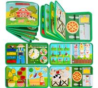 Quanquer Busy Board para Niños, Regalos de Cumpleaños, Granja Tabla Ocupada Juguete Montessori para 1 2 3,4 años, Niños Pequeños, Actividades de Aprendizaje PreescolarTabla Sensorial de