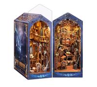 Quanquer DIY Book Nook Kits_con tapa guardapolvo y luz LED Rincones de libros de madera en 3D Casa de Muñecas_Regalo de creatividad para adolescentes y adultos (Magic Lab