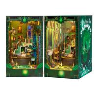 Quanquer Kit de libro Nook para bricolaje, con protección contra el polvo y luz LED, libro de madera 3D, rompecabezas de madera 3D, casa de muñecas, Navidad, Halloween, cumpleaños, ideas para 14 años