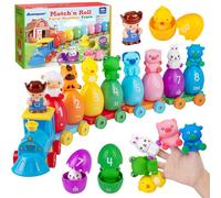 Quanquer Tren De Juguete De Granja para Niños Juego Educativo Montessori para Contar, Clasificar Y Emparejar Regalo Ideal De Navidad O Cumpleaños para 1 A 3 Años