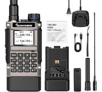 QUANSHENG UV-K1(8) Walkie Talkie Handheld Ham Radio, 2500 mAh High Capacity Battery, 50-600 MHz Full Band Receive, Air Band, One Key Frequency Match, Wireless Copy, NOAA, USB-C Charging Two Way Radio