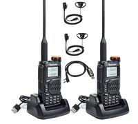QUANSHENG UV-K5 Walkie Talkie de largo alcance con auricular y cable de programación VHF UHF 200 canales Radio Portátil Recargable Profesional AM/FM/DTMF, VOX, Frecuencia Copia,NOAA Tiempo
