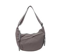 Quantifyn/Corelration Bag, Women's Fashion Plain Color Nylon Crossbody Hobo Bags, Lightweight Crescent Bags (Grey)