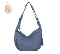 Quantifyn Crossbody Bag,Adjustable Strap, Divider Inside,Women'S Fashion Plain Color Nylon Crossbody Hobo Bag (blue)