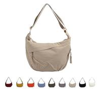 Quantifyn Crossbody Bag, Preferable Crossbody Bag, Women's Fashion Plain Color Nylon Crossbodybag, Adjustable shoulder Lightweight strap (Khaki)