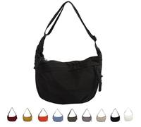 Quantifyn Crossbody Bag, Preferable Crossbody Bag, Women's Fashion Plain Color Nylon Crossbodybag, Adjustable shoulder Lightweight strap (Black)
