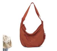 Quantifyn Crossbody Bag,Quantifyn Fashion Plain Color Nylon Crossbody Hobo Bag Divider Inside,Adjustable Strap,for Woman (Orange)
