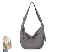Quantifyn Crossbody Bag,Quantifyn Fashion Plain Color Nylon Crossbody Hobo Bag Divider Inside,Adjustable Strap,for Woman (Gray)