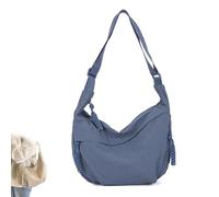 Quantifyn Crossbody Bag,Quantifyn Fashion Plain Color Nylon Crossbody Hobo Bag Divider Inside,Adjustable Strap,for Woman (Blue)
