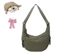 Quantifyn Crossbody Bag, Women Fashion Plain Color Nylon Crossbody Hobo Bag, Divider Inside Adjustable Strap for All Daily (Light Green)