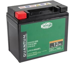 Quantum Energy Batería Magneti Marelli Para Motocicletas Y Scooters, 12 AH, 12 V, 140 A, Sellada, Tecnología AGM, Polo Positivo Izquierdo