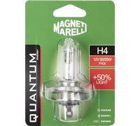 Quantum Energy Bombilla Magneti Marelli H4 para coche individual, +50% de luz, 12 V, 60/55 W, conexión P43t
