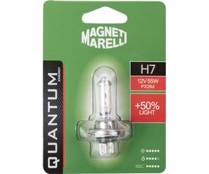 Quantum Energy Bombilla Magneti Marelli H7 para coche individual, +50% de luz, 12 V, 55 W, conexión PX26d