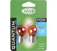 Magneti Marelli 070.0000009496 PY21W - Par de bombillas para coche, color naranja, 12 V, 21 W, casquillo BAU15s