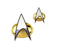 Quantum Mechanix Star Trek: The Next Generation - Set de pin's & pin Communicator, Ante Cuero