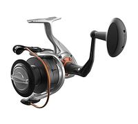 Quantum Reliance, Carrete de Pesca Giratorio, tamaño 65, recuperación Intercambiable para diestros o Zurdos, rodamientos anticorrosivos, estanco al Agua, protección para Agua Salada, Plateado/Negro