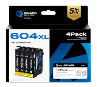 Quark Cartuchos de Tinta compatibles 604XL compatibles con Epson 604 XL Multipack para Expression Home XP-2200 XP-2205 XP-3200 XP-4200 Workforce WF-2910DWF WF-2930DWF WF-2935DWF (Paquete de 4)