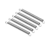 QUARKZMAN 0.5mmx5mmx60mm Doble Gancho Tensión Resorte x 5uds 304 Inoxidable Acero Resortes para Industrial Maquinaria y Fabricación Control, [Plateado Tono]