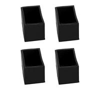 QUARKZMAN 0.8x1.2 Pulgadas/20x30mm Rectángulo Silla Pata Tapas x 4uds Antideslizante Caucho Piso Protector para Silla Patas, Sofá Patas y Estante, [Negro]