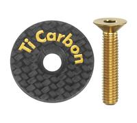 QUARKZMAN 1 1/4 OD Tapa Superior De Dirección para Bicicleta Cubierta De Dirección De Fibra De Carbono para Bicicleta De Montaña O Carretera MTB con Tornillo M6 Dorado Dorado