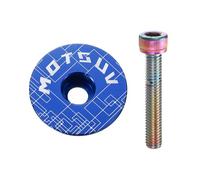 QUARKZMAN 1 1/4" OD Tapa Superior Dirección para Bicicleta Aleación Aluminio Cubierta Dirección con Tornillo M6 Color Arcoíris para Bicicleta Montaña Bicicleta Carretera MTB Azul