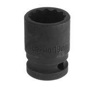 QUARKZMAN 1/2" De Manija x 19mm Casquillo De Impacto Poco Profundo De 12 Puntos Métrico Acero CR-MO Grado De Impacto Para Reparación De Autos