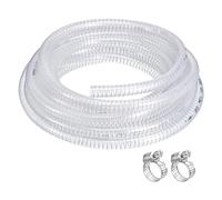 QUARKZMAN 1/2" ID x 25 Pies PVC Tubo Acero Alambre Reforzado Tubo Flexible Vinilo Manguera Tubería Transparente Succión Productos químicos Resistente Grueso Tubo