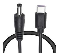 QUARKZMAN 1.3FT USB C A DC PD Cable De Carga Rápida, Cable De Alimentación DC 5.5x2.1mm 36W/12V, Entrada Tipo C 3A Adaptador Convertidor Jack Para Router, Cámara, TV Box, Lámpara (Negro)