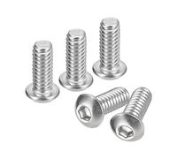 QUARKZMAN 1/4-20x5/8" Botón Hueca Cabeza Tornillos, 25uds 304 Inoxidable Acero Sujetadores Hexagonal Pernos Tornillos, Completa Rosca Hexagonal Accionamiento Tornillos
