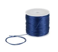 QUARKZMAN 1,5 mm Cordón de Nylon 60 Yardas Cordón de Satén de Nylon Cordón Chino para Hacer Pulseras Hilo de Abalorios para Hacer Joyas Collares Trenzados Macramé Adorno Azul Marino