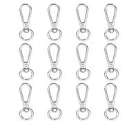 QUARKZMAN 1.8" Gancho Giratorio De Pinza De Langosta Para Llavero, 12 Piezas De Mosquetones Giratorios Para Cordones, Anillos De Llavero Para Accesorios De Manualidades DIY, Plata