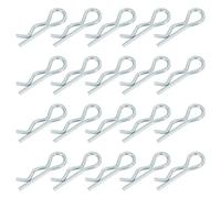 QUARKZMAN 1 mm x 17 mm Pasadores de Chaveta de Resorte Pasadores de Enganche Pasador de Retención R Clip Pasador de Horquilla de Acero al Carbono Tono Plateado 20 Piezas