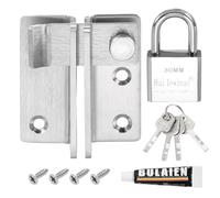 QUARKZMAN 1-Pack Pestillos Abatibles, 2.4 Pulgadas Cerradura De Seguridad Para Puerta En Acero Inoxidable Con Candado Cerradura Acabado Cepillado Ventana[Apertura Derecha, Plata]