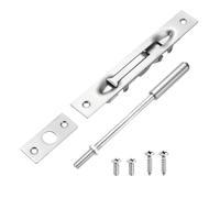 QUARKZMAN 1 Paquete De Cerradura De Seguridad Empotrada Con Varilla De Extensión De 6 Pulgadas Acero Inoxidable Para Puertas Dobles Francesas Puertas Compuestas Puertas De Madera Color Plata