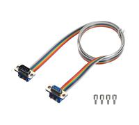 QUARKZMAN 1 Pcs Cable de Cinta Plana de Arcoíris IDC de DB9 Macho a DB9 Hembra de 39.4 Pulgadas de Longitud Paso de 2.54 mm Cables Puente para Proyectos Electrónicos