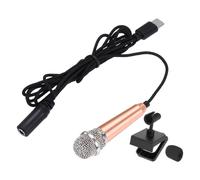 QUARKZMAN 1 Pcs Micrófono Mini, Micrófono Pequeño Tipo C Micrófono Pequeño Con Soporte, Cubierta De Espuma Para Grabar Voz Del Teléfono, Dorado