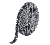 QUARKZMAN 1 Pieza Cinta de Diamantes de Resina Adhesiva de 3 Yardas x 10mm con Pedrería para Ropa y Manualidades Negro AB