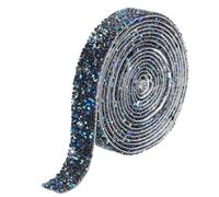 QUARKZMAN 1 Pieza Cinta de Diamantes de Resina Adhesiva de 3 Yardas x 20mm con Pedrería para Ropa y Manualidades Negro AB