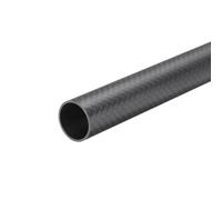 QUARKZMAN 1 Pieza Tubo de Fibra de Carbono 16 x 18 x 330mm Superficie Mate Barra 3K de Carbono Puro Enrollada para Aviones RC Multicóptero Quadcóptero