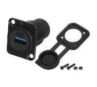 QUARKZMAN 1 Unidad Acoplador De Panel USB 3.0 Montaje En Superficie, Conector Pasante USB Tipo D, Extensión De Mamparo 5.0Gbps Negro para Hogar/Oficina/Industrial